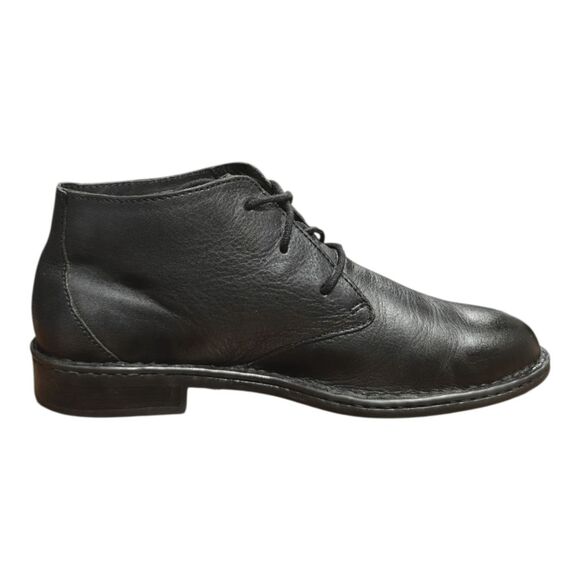 BORN Twain Black Leather Lace-Up Chukka Boot Size 10.5M